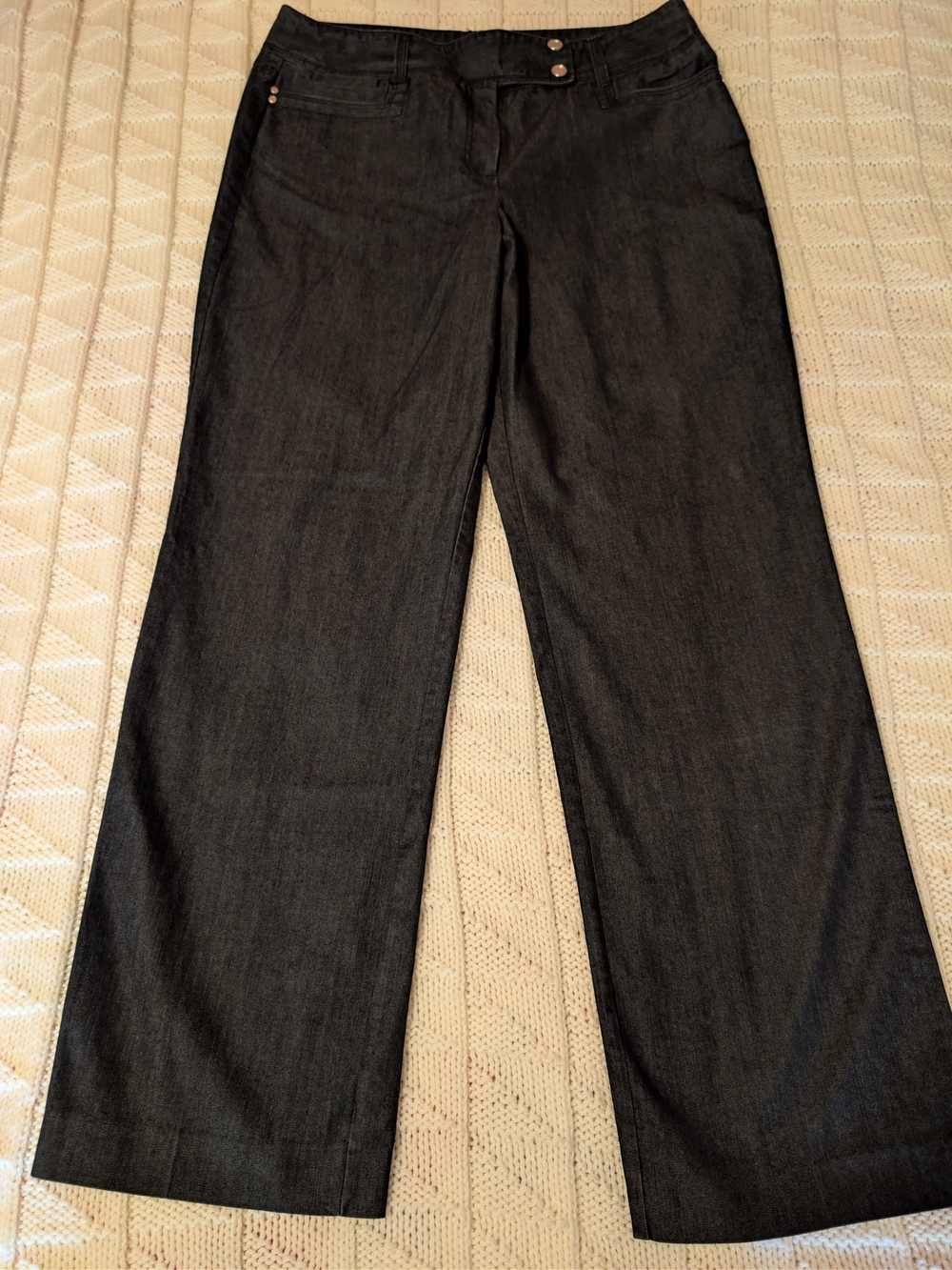 Larry Levine Black Wide-Leg Jeans